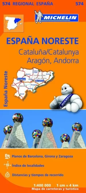 MAPA REGIONAL CATALUÑA,/CATALUNYA, ARAGÓN, ANDORRA